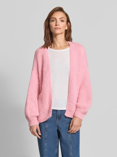 VERO MODA Loose Fit Strickjacke mit Ballonärmeln Modell 'MAYBE' Pink 4