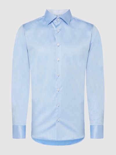 Eterna Koszula biznesowa o kroju slim fit z diagonalu Błękitny 2