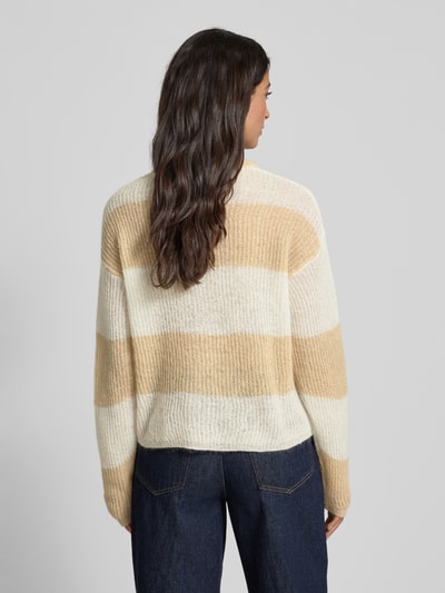 MM Regular Fit Strickjacke mit Mohair-Woll-Anteil Modell 'MEANDRO' Beige 5