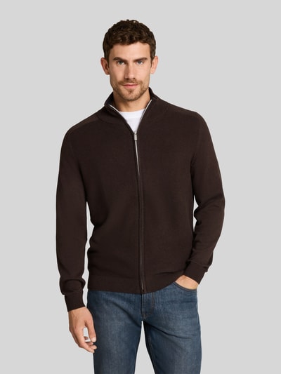 Tom Tailor Regular Fit Strickjacke aus reiner Baumwolle Dunkelbraun 4