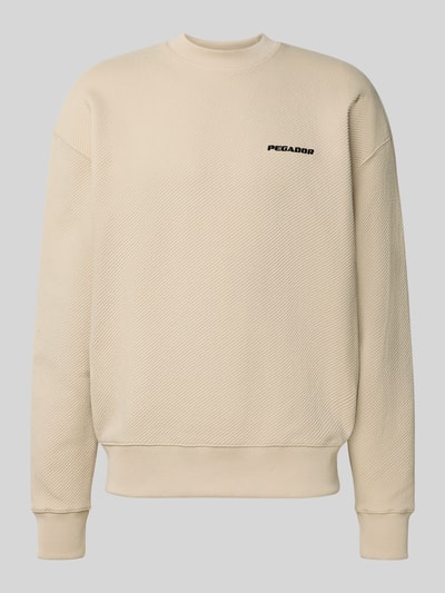 Pegador Oversized Sweatshirt mit Logo-Stitching und Rundhalsausschnitt Ecru 2