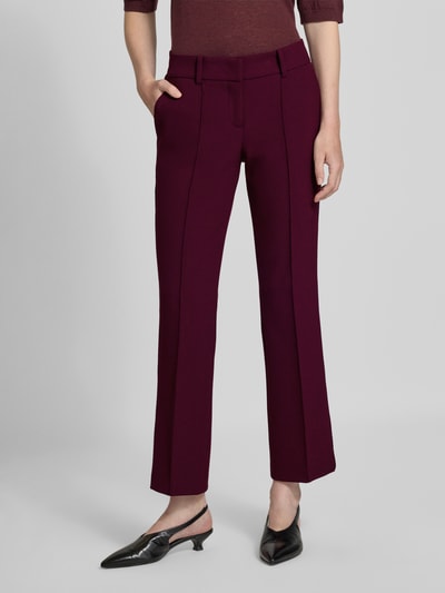 Cambio Spodnie materiałowe o skróconym kroju model ‘FARAH’ Śliwkowy 4