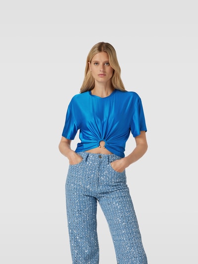 Rabanne Cropped T-Shirt aus reiner Viskose Blau 4