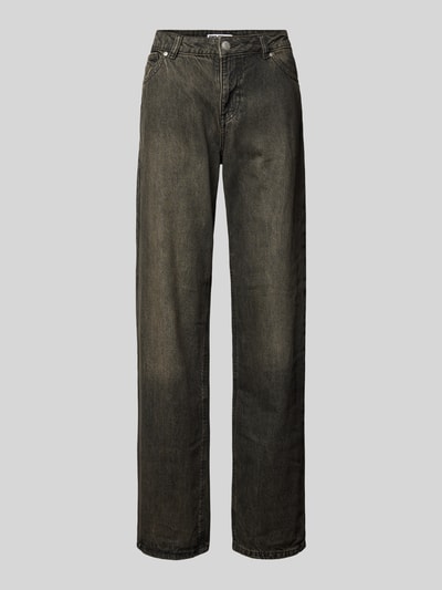 Review Straight leg jeans in 5-pocketmodel Donkerbruin - 1