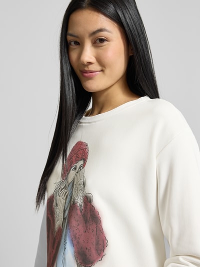 Milano Italy Sweatshirt met motiefprint en ronde hals Offwhite - 3