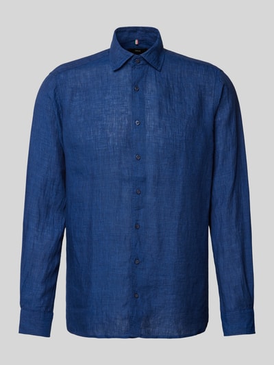 Cinque Regular fit vrijetijdsoverhemd van linnen, model 'Steven' Donkerblauw - 2