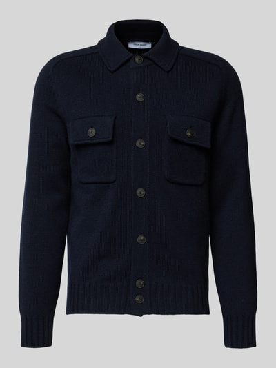 GRAN SASSO Gebreid jack met kentkraag Marineblauw - 2