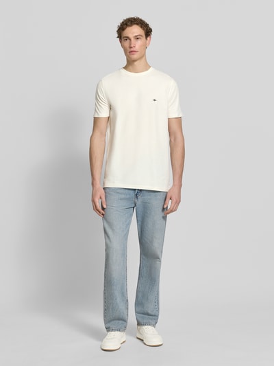 Fynch-Hatton Regular Fit T-Shirt mit Logo-Stitching Offwhite 1