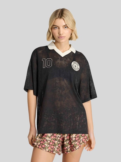adidas Sportswear Loose Fit Sport-Trikot aus Mesh-Spitze mit Patches Black 3