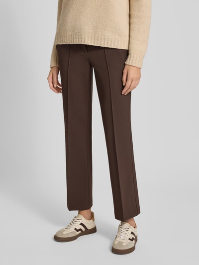 Cambio Spodnie materiałowe o skróconym kroju model ‘FARAH’ Ciemnobrązowy 4