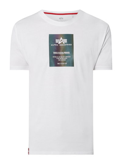 Alpha Industries T-Shirt aus Baumwolle Modell 'Rainbow' Weiss 2