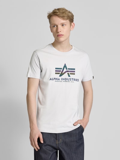 Alpha Industries T-Shirt mit Label-Print Hellgrau 4
