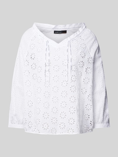 Marc Cain Blusenshirt mit Lochstickerei Weiss 2