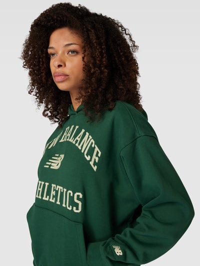 New Balance Oversized hoodie met labelstitching Donkergroen - 3