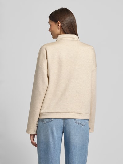 Rich & Royal Sweatjacke aus Viskose-Mix mit Zweiwege-Reißverschluss Sand 5