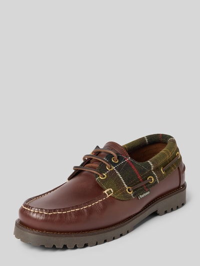 Barbour Schnürschuhe aus echtem Rindsleder Modell 'Deck' Dunkelbraun 1