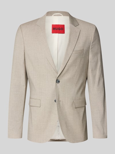 Produktfoto, lichtbeige Super Slim Fit Sakko aus Viskose-Schurwoll-Mix Modell 'ARTI253X' van HUGO voor heren, fijne textuur