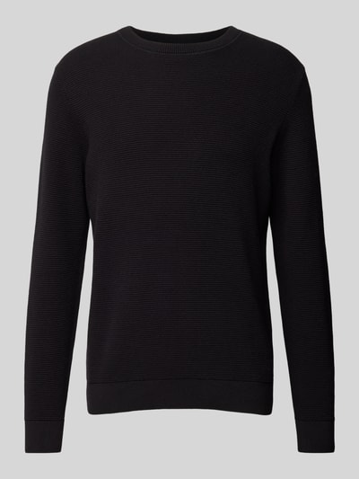 SELECTED HOMME Gebreide pullover met ribboorden, model 'ROSS' Zwart - 2