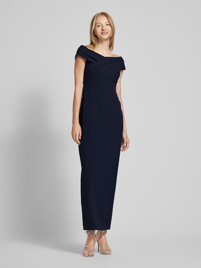 Lauren Ralph Lauren Off-Shoulder-Abendkleid mit Teilungsnaht Modell 'IRENE' Dunkelblau 4