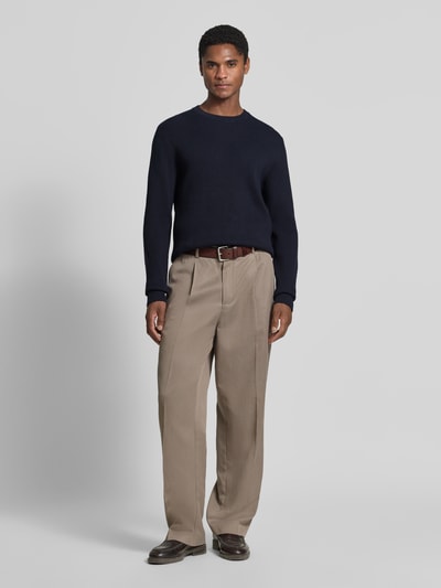 Lindbergh Slim Fit Strickpullover Baumwoll-Mix Marine 1