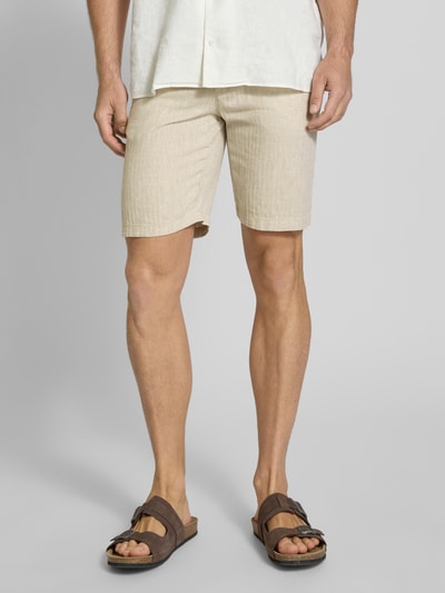 Lindbergh Regular Fit Bermudas aus Baumwoll-Leinen-Mix Sand 4