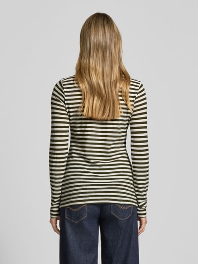 Marc O'Polo Slim Fit Langarmshirt aus reiner Baumwolle Khaki 5