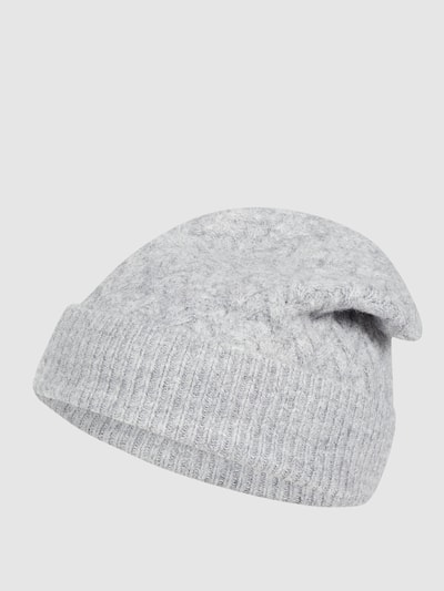 Christian Berg Woman Beanie mit Strukturmuster Hellgrau Melange 1