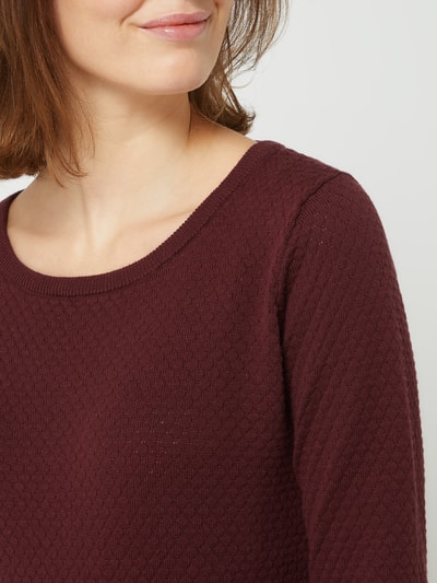 Vero Moda Pullover aus Bio-Baumwolle Modell 'Care' Bordeaux Melange 3