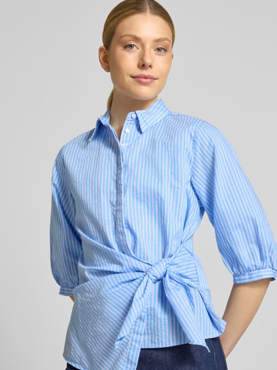 Smith and Soul Regular Fit Bluse mit Knotendetail Hellblau 3