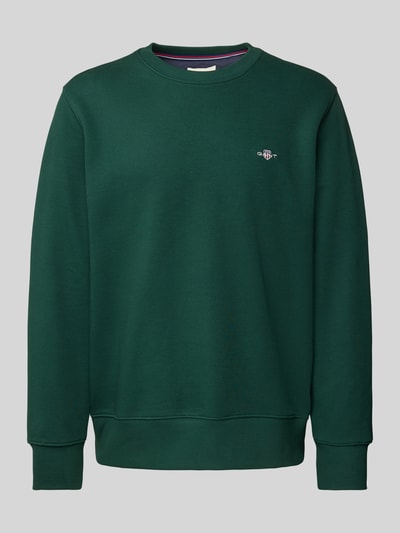 Gant Sweatshirt mit  Label-Stitching Modell 'SHIELD' Dunkelgruen 2