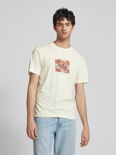 Jack & Jones T-Shirt mit Label-Print Modell 'SPLIT' Beige 4