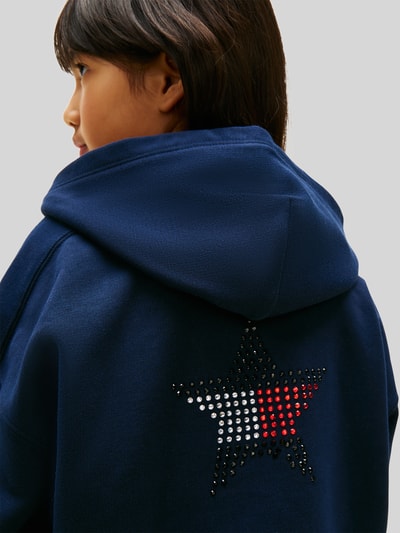 Tommy Hilfiger Teens Bluza rozpinana o kroju regular fit z mieszanki bawełny z aplikacją z logo Granatowy 3