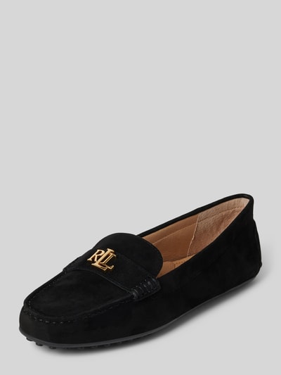 Lauren Ralph Lauren Lederloafer mit Label-Applikation von Lauren Ralph Lauren Modell 'BARNSBURY' Black 1