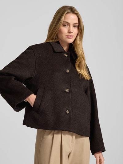 Neo Noir Wolljacke mit Umlegekragen Modell 'Hamra' Dunkelbraun 3