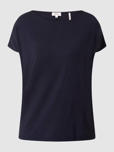 s.Oliver RED LABEL T-shirt met stretch  Marineblauw - 2