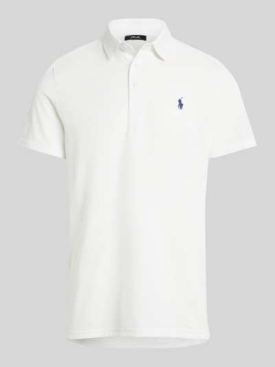 Produktfoto, Regular Fit Poloshirt aus Baumwoll-Mix Modell 'TOUR PIQUE' von Polo Ralph Lauren, Optik: Unifarben, Logo-Detail, Polokragen, V-Ausschnitt, kurze Knopfleiste, Kurzarm, Rumpfabschluss: mit Seitenschlitzen, Materialverarbeitung: Piqué, Farbe: Weiß