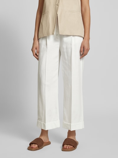 OPUS Broek van een mix van katoen en linnen, model 'Meeri french' Offwhite - 4