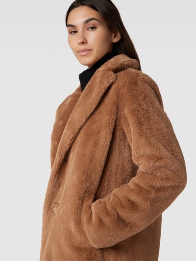 WHITE LABEL Mantel aus Teddyfell Camel 3