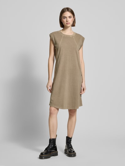 G-Star Raw Knielanges Kleid mit Rundhalsausschnitt Khaki 1