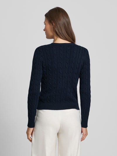 Lauren Ralph Lauren Kurtka z dzianiny ze ściegiem warkoczowym i wyhaftowanym logo model ‘RALHAN’ Granatowy 5