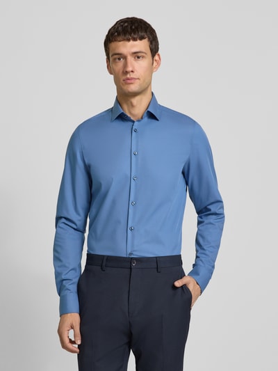 OLYMP Level Five Slim fit zakelijk overhemd met extra lange mouwen Jeansblauw - 4