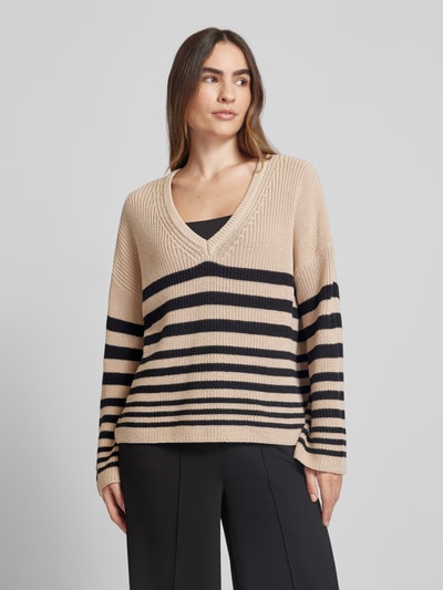 Smith and Soul Strickpullover mit V-Ausschnitt Sand 4