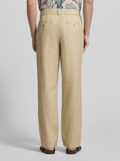 GANT Regular Fit Leinenhose mit elastischem Bund Beige 5