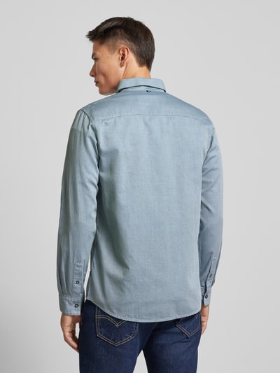 Tom Tailor Regular Fit Hemd mit Strukturmuster aus reiner Baumwolle Blau 5