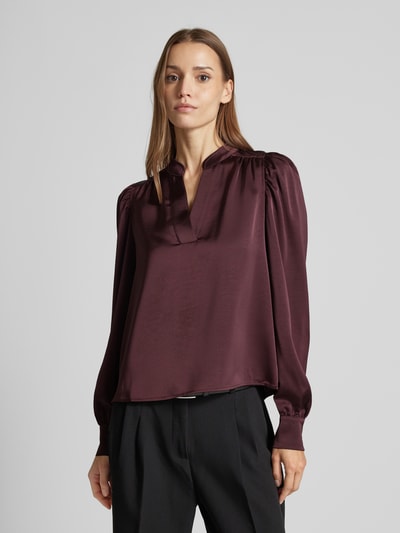 Neo Noir Regular Fit Bluse mit V-Ausschnitt Modell 'Rosslyn' Bordeaux 4