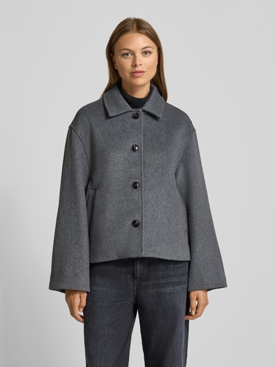 Neo Noir Wolljacke mit Umlegekragen Modell 'Hamra' Anthrazit 4