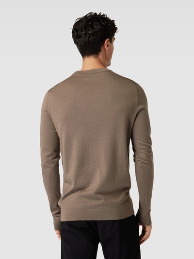 SELECTED HOMME Strickpullover mit Rundhalsausschnitt Modell 'TOWN' Mittelbraun 5