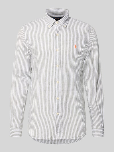 Produktfoto, Regular Fit Freizeithemd aus reinem Leinen von Polo Ralph Lauren, mehrfarbig gestreift, Logo-Detail, Flammgarn, Knopfleiste