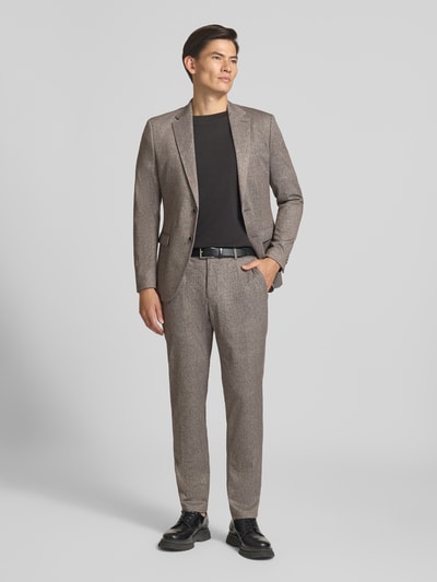 s.Oliver BLACK LABEL Regular Fit Sakko mit Lyocell-Baumwoll-Anteil Modell 'Jogg' Hellbraun 1