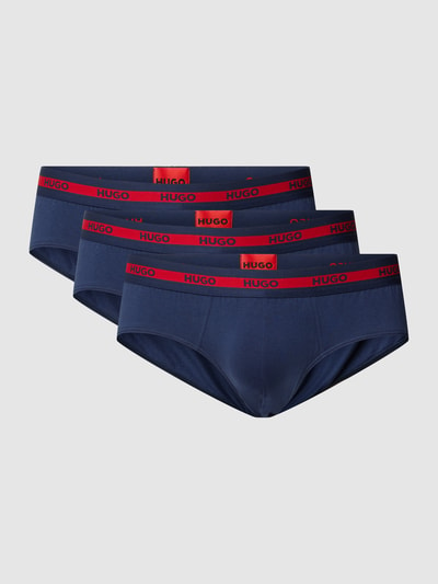 HUGO Slip met elastische band met logo in een set van 3 stuks Donkerblauw - 2